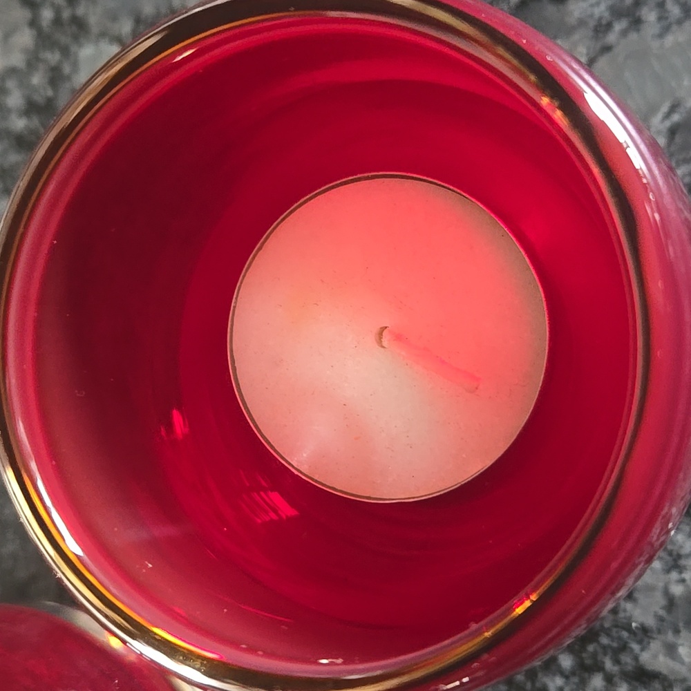Crate&Barrel "Diva" Ruby Glass Votive Candle Holders - Picture 3 of 10